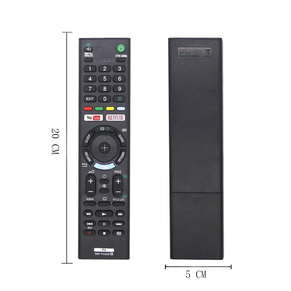 Remplacement telecommande Sony RMT-TX300E pour telecommande Universelle Sony TV avec Boutons Netfllx et You Tub