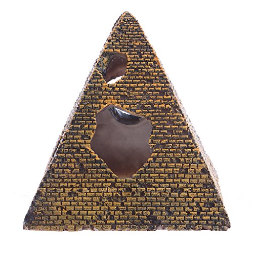 Aquarium Hars Egyptische Piramide Rockery Verbergen Grot Vis Tank Ornament Decor Nieuwe aquarium decoratie vis tank ornament aquarium decor kunstmatige landschap voor vis tank grot buis leisteen set vuurtoren - Image 3