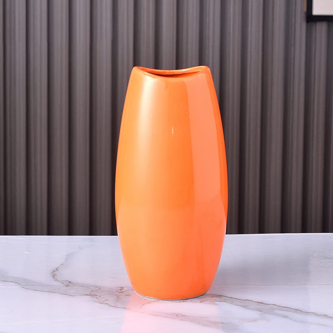 白とオレンジの陶器花瓶 Amazon.co.jp: YJFFQ フラワーベース セラミック オレンジ モダン