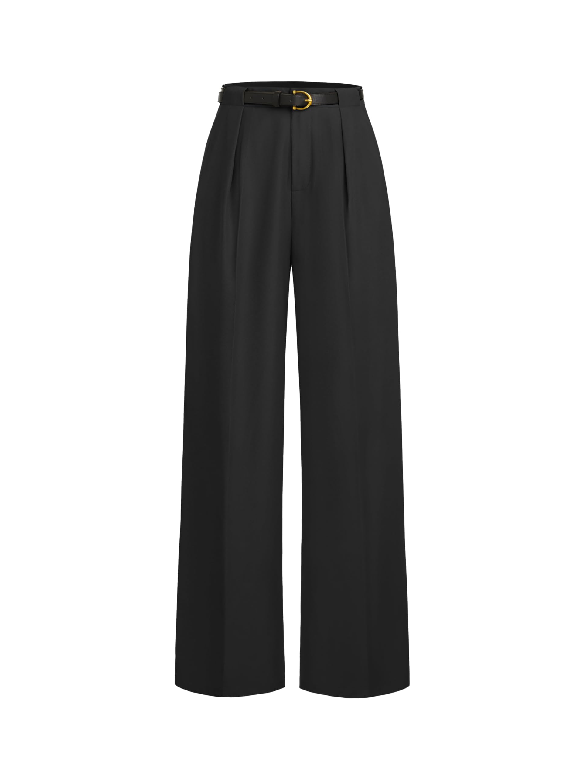 CIDER Work Pants Straight Leg Trousers with Belt Business Casual Office Mid Waist Womens Pants with Pockets