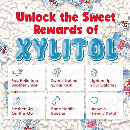 Bubblegum Kids ICEE Blue Raspberry Sugar Free Gum | Stocking Stuffers, Holiday Candy, Party Favors | Sugarless Gum, Vegan, Peanut Free, Low Calorie Candy Alternative for Kids & Adults | 1 Pack