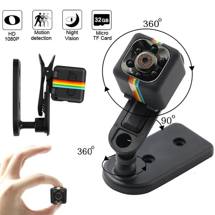 BOVTY 1080P Mini Spy Camera with Low Light Vision, Mini Portable Security Camera, Hidden Camera with Audio and Video Recorder for Home/Office Security Camera (Black) 4 51GkHGyTKsL