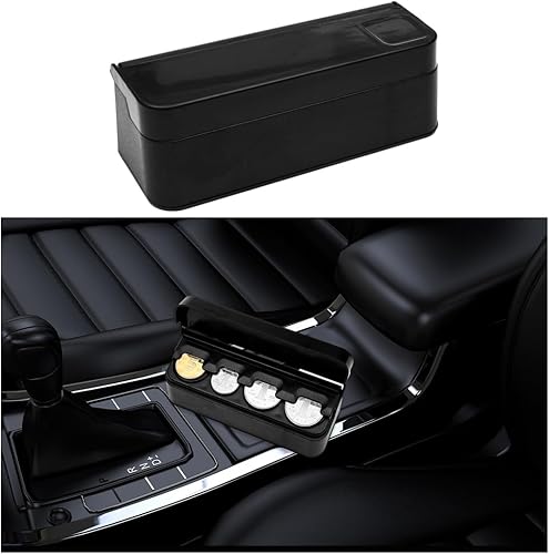 Ziciner Soporte para monedas para automóvil, organizador de cambio de monedas, dispensador de dinero, almacenamiento portátil de monedas para