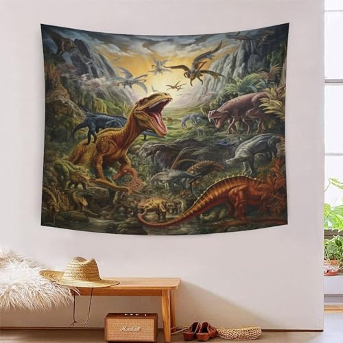 Tapiz de dinosaurios 3D KaleidoKit de 150cmx200cm para colgar en pared y decoración de dormitorios