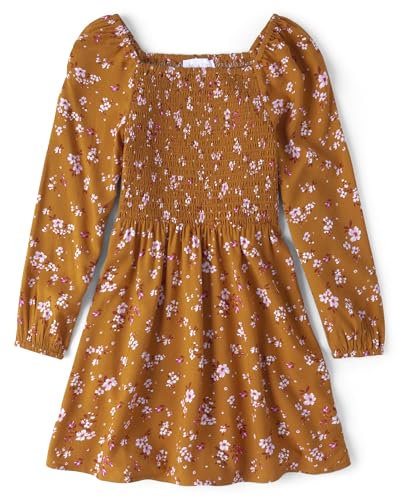 The Children's Place,Short Sleeve Fashion Dress,Honey Comb,Large (10/12)