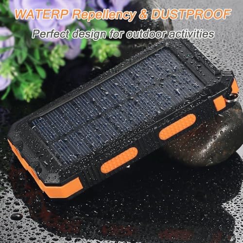 YELOMIN 38800mAh Solar Power Bank, Portable Charger USB-C Fast Charging Compatible with iPhone Samsung, Dual LED Flashlight Battery Pack, 3 Output Backup Charger for Camping Hiking Outdoor Emergency - Image 3