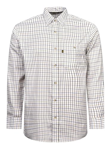 Regents View Mens Tattersall Long Sleeve Checked Shirt - Comfortable, Soft & Durable Smart Casual Work Wear & Country Style Clothing. (UK, Alpha, XL, Regular, Regular, Green SH1-1)
