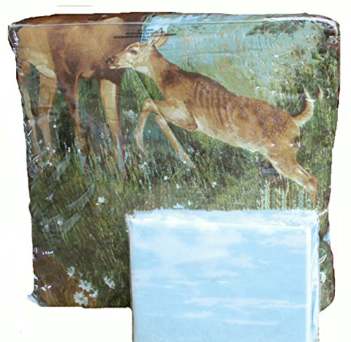 Lodge Home 8Pc Whitetail Deer Trophy Buck Comforter, Sheets, Pillow Shams & Bedskirt Set (Bed In A Bag) (8Pc Full Size) #TOP6