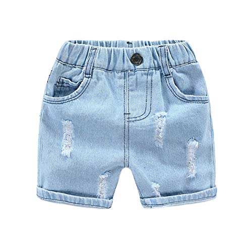 Bfsports Toddler Baby Boys Jeans Shorts Summer Casual Elastic Waist Ripped Denim Short Pants 4T