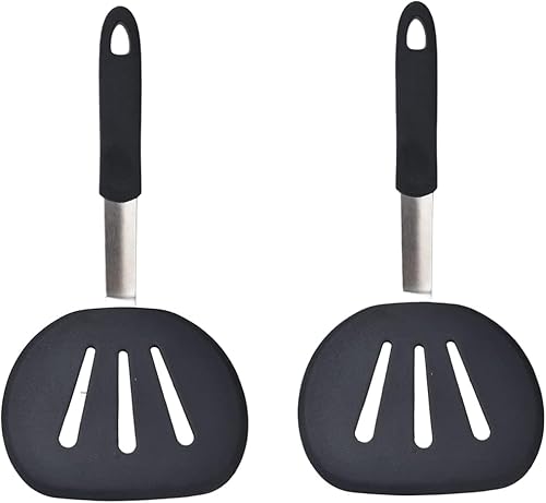 2 espátulas anchas de silicona, espátula de silicona, espátula de cocina, espátula para panqueques para huevos, hamburguesas, tortillas