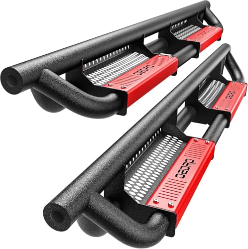 Running Boards Compatible with Chevy Silverado GMC Sierra Crew Cab 2019-2026 1500, 2020-2026 2500HD 3500HD, Paintable Side Steps Rail Drop Nerf Bars Carbon Steel (Excl 2019 1500 LD/Limited)