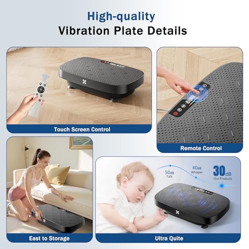 Image of Vibration Plate Exercise Machine, Vibrating Plate for Lymphatic Drainage, Shake Plate Whole Body Vibration Plate Platform, Fitness Equipment for Weight Loss Fat Burner for Women Men