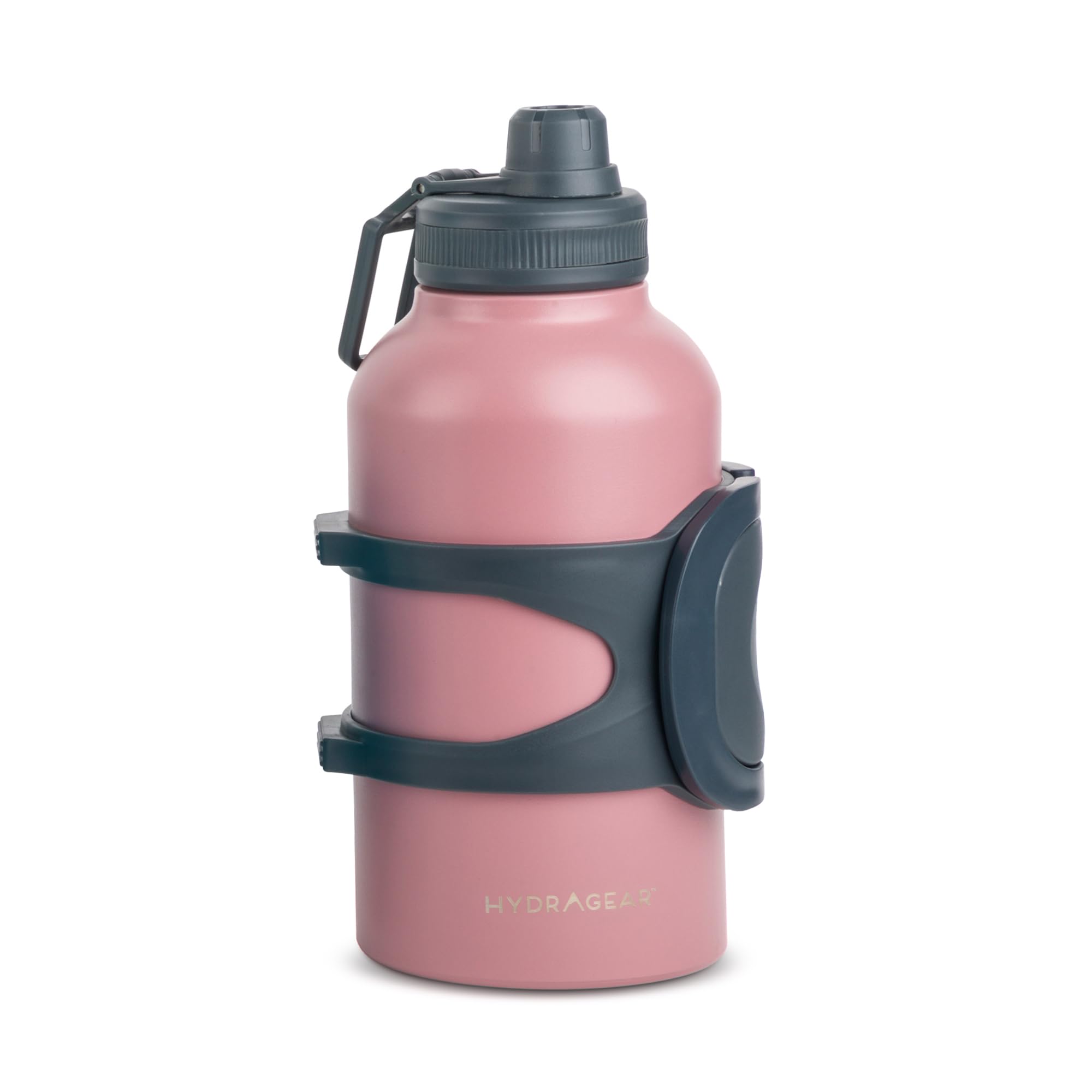 Hydragear Captain Botella de acero inoxidable aislada de doble pared con tapa deportiva a prueba de fugas y asa de transporte, 90 onzas, recubrimiento en polvo moca