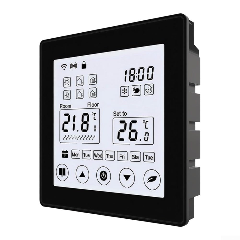 Smartes WLAN Thermostat 16A Fußbodenheizung App(Black)