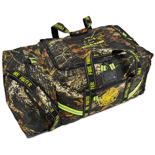 Lightning X Personalized CAMO Premium Camouflage 3XL Firefighter Step-In Gear Bag w/Helmet Compartment & Custom Embroidered Name or Logo2
