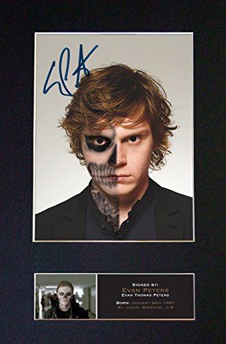 EVAN PETERS American Horror Story Firmado Autógrafo Reproducción Fotográfica A4 Rara (297...