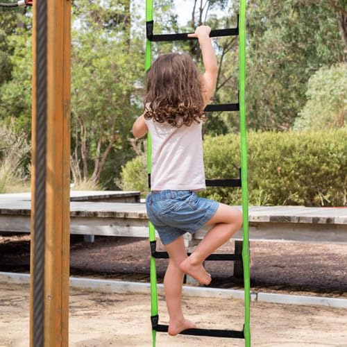 Hanured® Strickleiter 10M, Feuerfeste Rettungsleiter mit 2 Karabiner, Notfeuerleiter Fluchtleiter Tragbar, Tragfähigkeit bis 600 kg