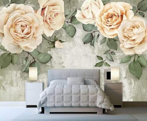 Tzxztt Retro Tridimensional Plantas Flores Arte Moderno Papel Pintado 3D Seda Texturizada Primera Calidad Neutros Material Ideal Para SalóN Dormitorio-200cm×140cm