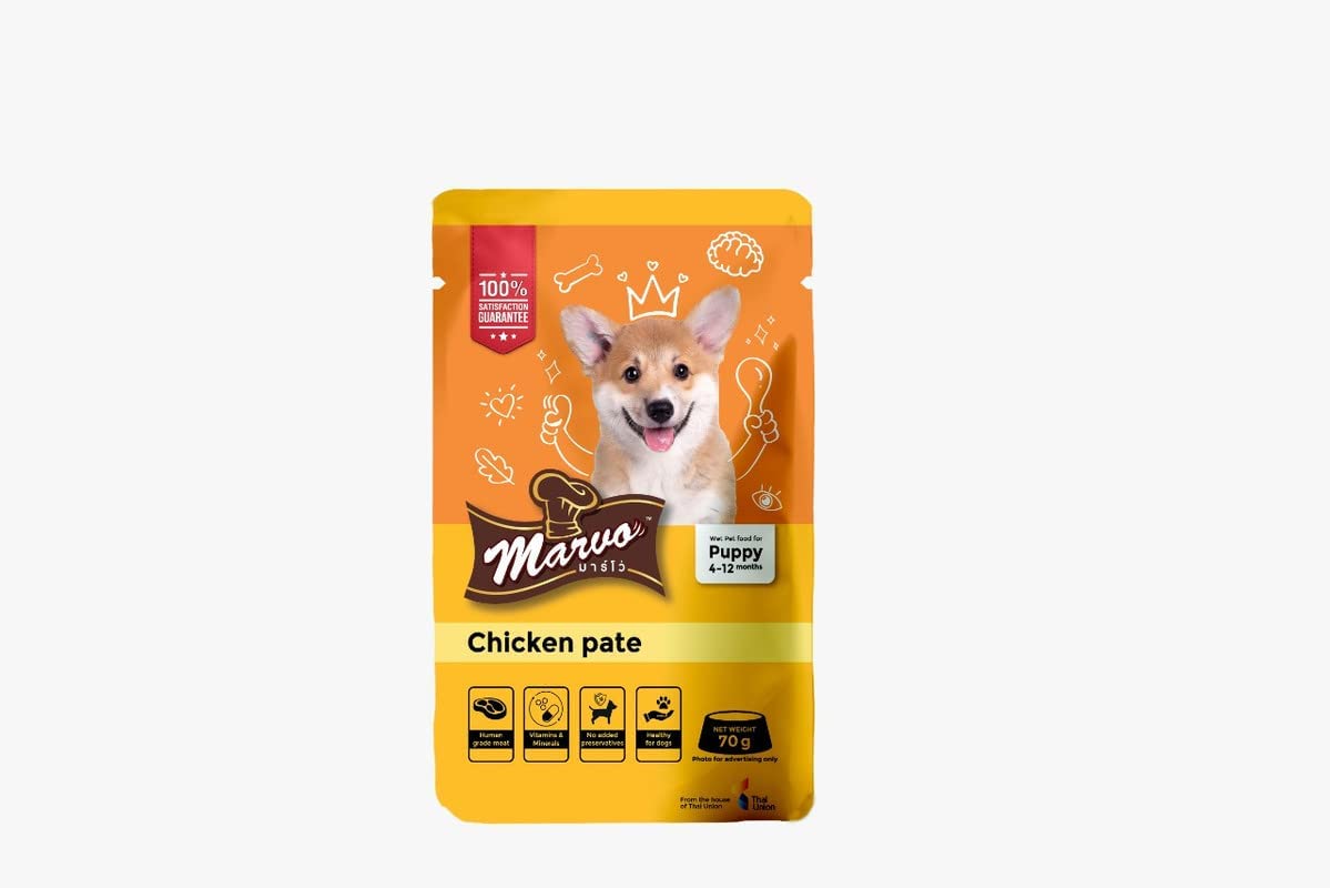 MARVO Wet Gravy Dog Food, High Protein Chicken Chicken Pate 70gms