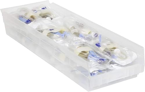 Vista 25 de Akro-Mils 30184 - Caja de plástico para estantes anidados, (24 x 8 x 4 pulgadas), verde, (paquete de 6)