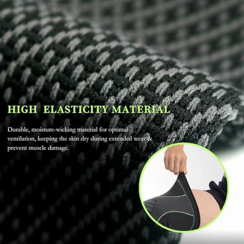 Image of 3D Fitness Compression Long Knee Brace and Nylon Anti Slip Calf Support Sleeve for men and women Knee Support Pain Relief Socks For Full Leg Knee Support (Pack of 2, Green, M)