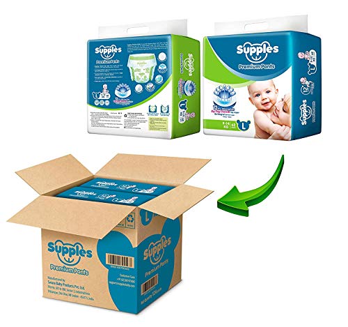 Image of Supples Baby Diaper Pants, Monthly Mega-Box, Large, 124 Count&Supples Baby Diaper Pants, Monthly Mega-Box, X-Large, 108 Count