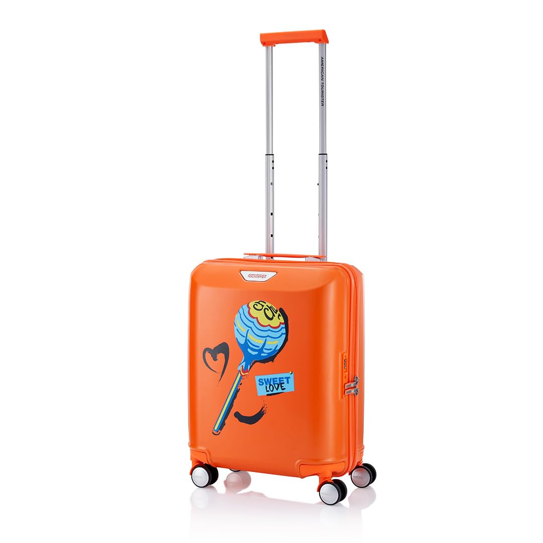 american tourister Chupa Chups Small Hardside Polycarbonate Cabin Suitcase with Recessed TSA Lock & Double Wheels for Women & Men - Orange Cola-picture-16