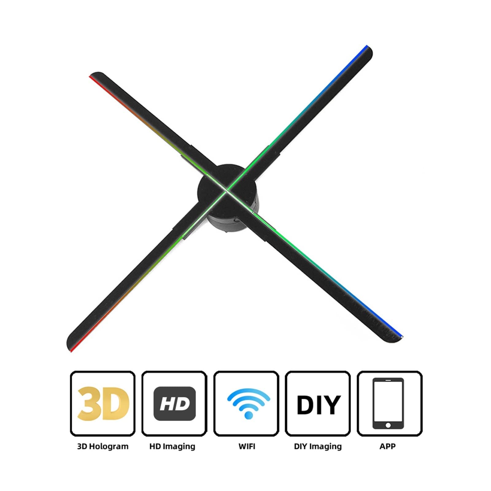 iumLeap 3D Hologram Fan,Hologram Projector,WiFi Led Advertising Display,Support Image Video,for Trade Show Exhibition