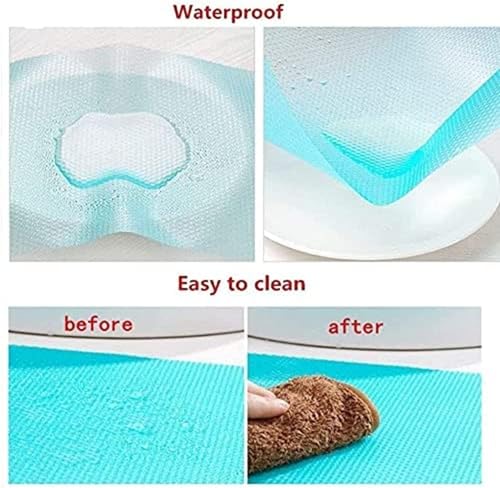 Aiosscd 7 PCS Shelf Mats Refrigerator Liners Washable Refrigerator Pads Fridge Mats Drawer Placemats Home Kitchen Gadgets Accessories Organization for Top Freezer(2green+2pink+3blue) - Image 4