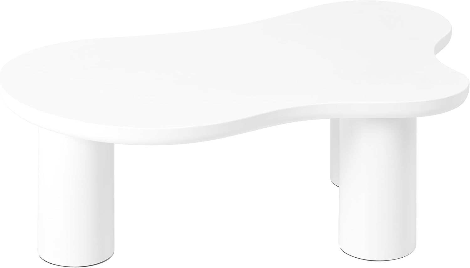 Cloud-Shaped Coffee Table, Cream Style Center Table, White-Cloud, 44''W x 25.9''D x 15.7''H