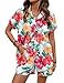 LOMON 2 Piece Hawaiian Vacation Outfits for Women Tropical Print Short Sleeve Shirts Shorts Beach Sets Fashion 2026
