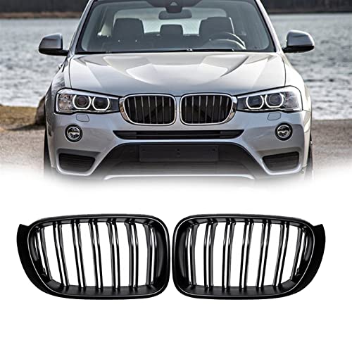 Parrillas delanteras para BMW X3 F25 y X4 F26 (2014-2018) con diseño de doble listón negro