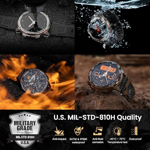 KOSPET-Tank-T3-Ultra-2-Smart-Watch-GPS-for-Men-5ATM-Waterproof-PressureAltitudeCompass-Extra-Large-Battery-Full-Metal-Body-Rugged-Military-Smartwatch-Bluetooth-Calling-143-AMOLED-Display