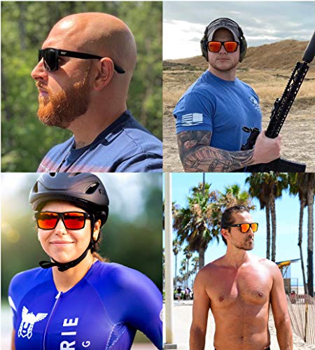 TOROE Range Polarized Classic Square Sunglasses - Ultralight Durable TR90 Frame with Hydrophobic Mirrored Lenses3