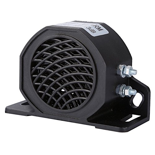 Flyinghedwig 12-80V 105DB Cicalino/Sirena di Allarme di retromarcia,Universal Car Truck Backup Beeper per moto Altoparlanti a tromba Camion di retromarcia Reverse Veicolo Corno Nero