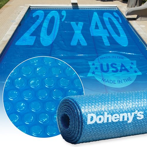 Dohenys Clear-Tek Micro Bubble Solar Pool Cover for In-Ground Swimming Pools | Increase Solar Energy Absorption Retain Heat Reduce Evaporation Reduce Heat Loss & Save 20x40 ft Blue 2400