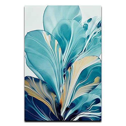 Peinture murale fleur grande feuille art abstrait décoration maison 60x80