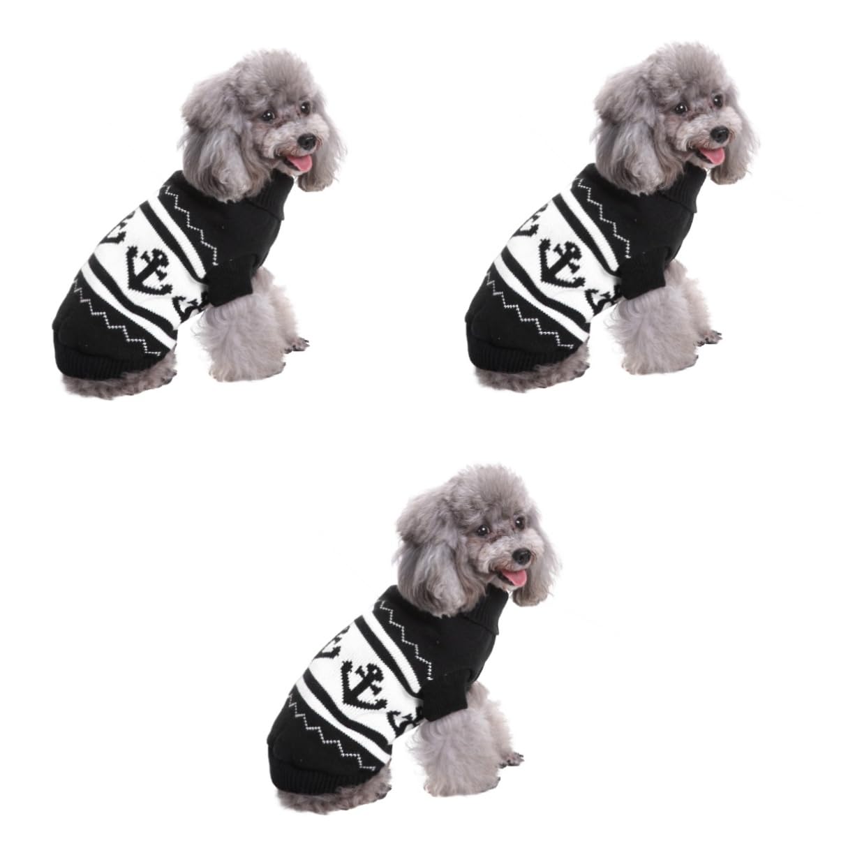 Beaupretty 3 Pièces Vêtements De Chien Manteau De Chien De Noël Chandails à Col Roulé Costumes De Mignon Pull De Noël Chandails De Mignon Manteau d'hiver Chef