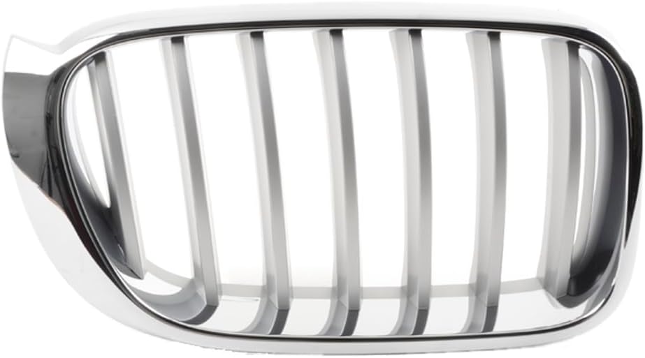 Front Bumper Grille for BMW F25 F26, X3 2010-2017 X4 2014-2018 Double kidney grills Radiator grill 18d 20dX 28i 20i Original car appearance (51137367421 Silver and Chrome, Left)