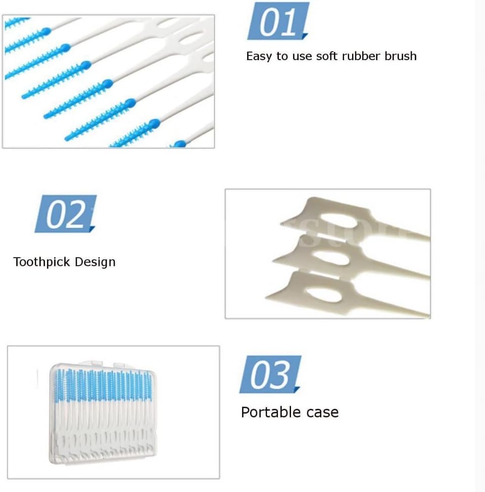 Color Random Useful 40pcs Interdental Floss Brushes Dental Teeth Oral Care Clean Cleaning Tool