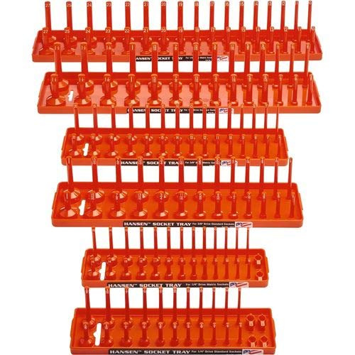Hansen Global HR92002 Socket Tray44; Orange - 6 Piece