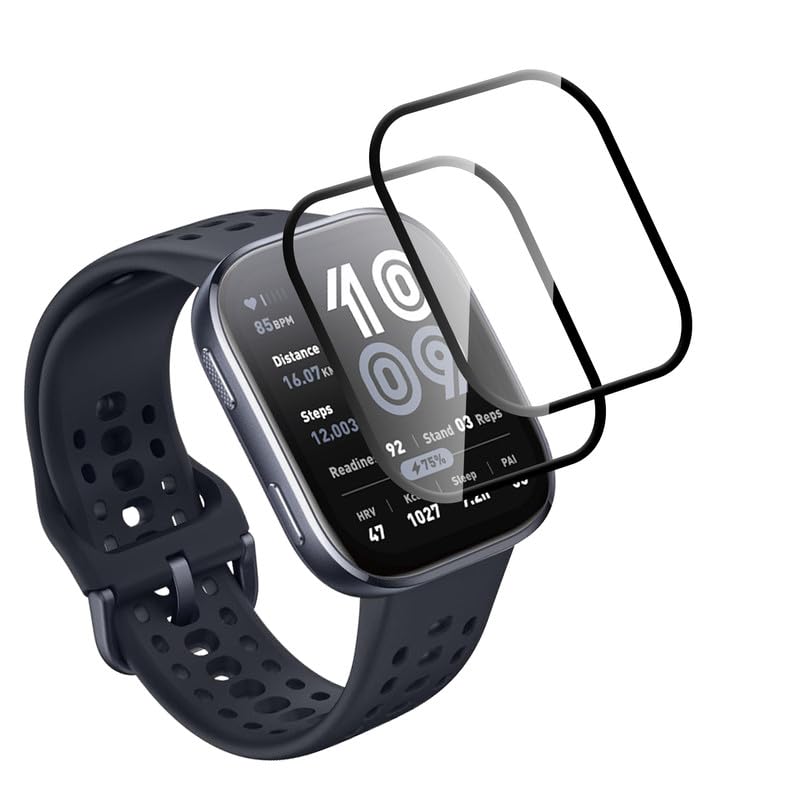 ivoler 3 stuks hoesjes met beschermfolie voor Amazfit Bip 6, volledige afdekking, stootvast, krasbestendig beschermhoes, ultradunne zachte TPU
