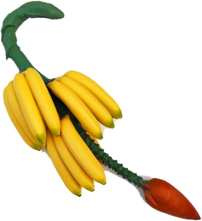 Zzooi Artificial Whole Bunch of Bananas with Fruit Stem and Bud Green