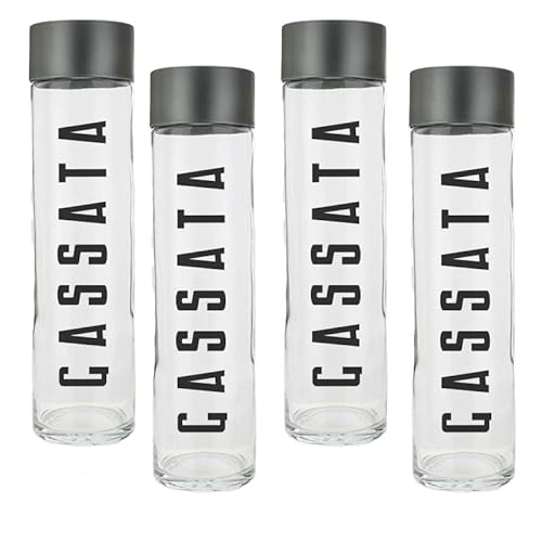 BrandPrint - Set di 4 Bottiglie in Vetro Cilindro 1