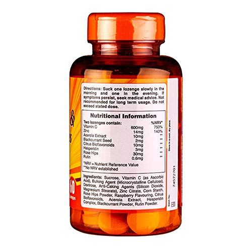 Buy Holland & Barrett Vitamin C & Zinc Lozenges 60 Lozenges Online at