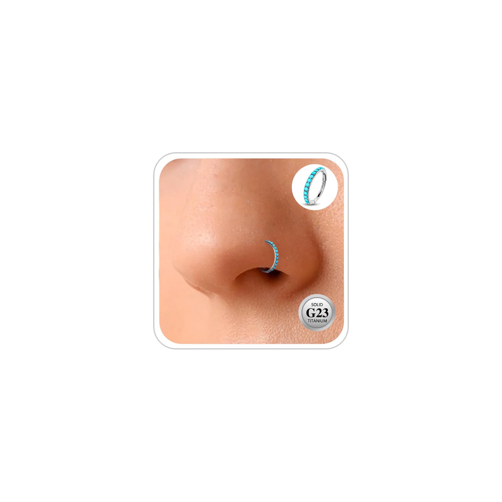Piercing Nariz Aro G23 Titanio Pendientes Nariz Piercing Nostril Tragus Septum Helix Daith Piercing Labio Inferior Plata Oro 6MM 8MM 10MM 12MM 16G 18G 20G — view 12