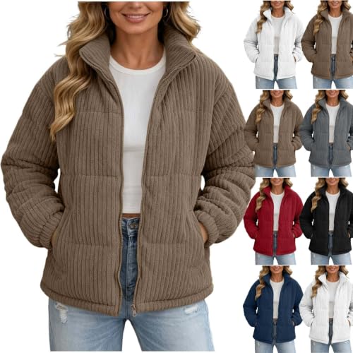 fartey Winter Coats for Women Zip Up Quilted Puffer Jacket Soft Warm Coat - image 1