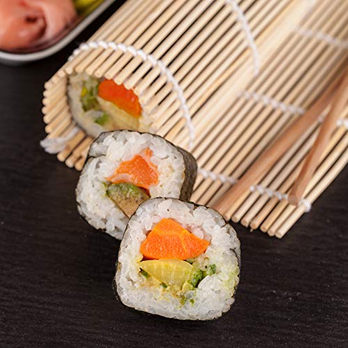 Kit de fabricação de sushi, conjunto de rolos de sushi, kit completo para fazer sushi, com tapete de
