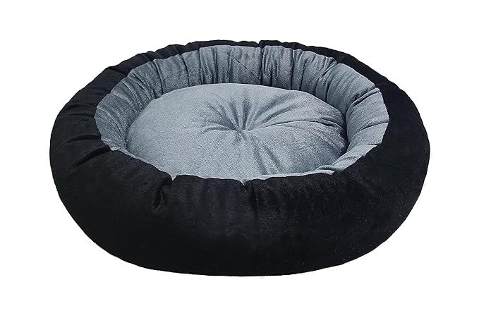 SKYMINT Reversible Round Fiber Dual Ultra Soft Velvet Black Grey Color Luxury Sofa Bed PET Bed | Dog Bed | CAT Bed | Puppies Puppy Bed | Rabbit Bed (XXL) (B0D1YSCSDX) Amazon Price History, Amazon Price Tracker
