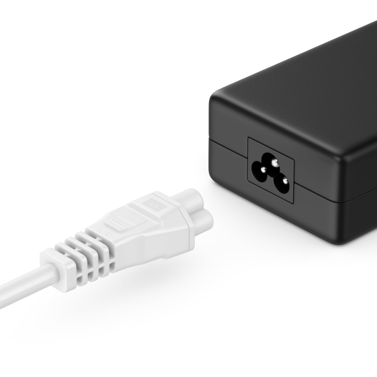 deleyCON 5m Kabel Zasilający, Wtyczka z Bolcem Typ F (CEE 7/7) 90° Kątowa na Gniazdo IEC C5 2,5A Kleeblatt, TV Monitor Ekran Laptop Notebook Zasilacz - Biały